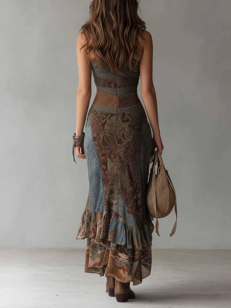 Patricia | One Shoulder Printed Maxi Dress