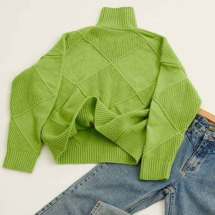 Denise | Cozy High Collar Knit Sweater