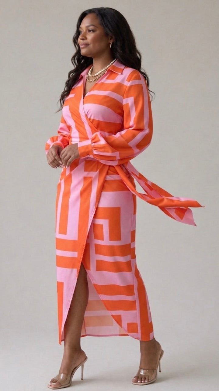 Violet & Grace™| Printed Wrap Dress