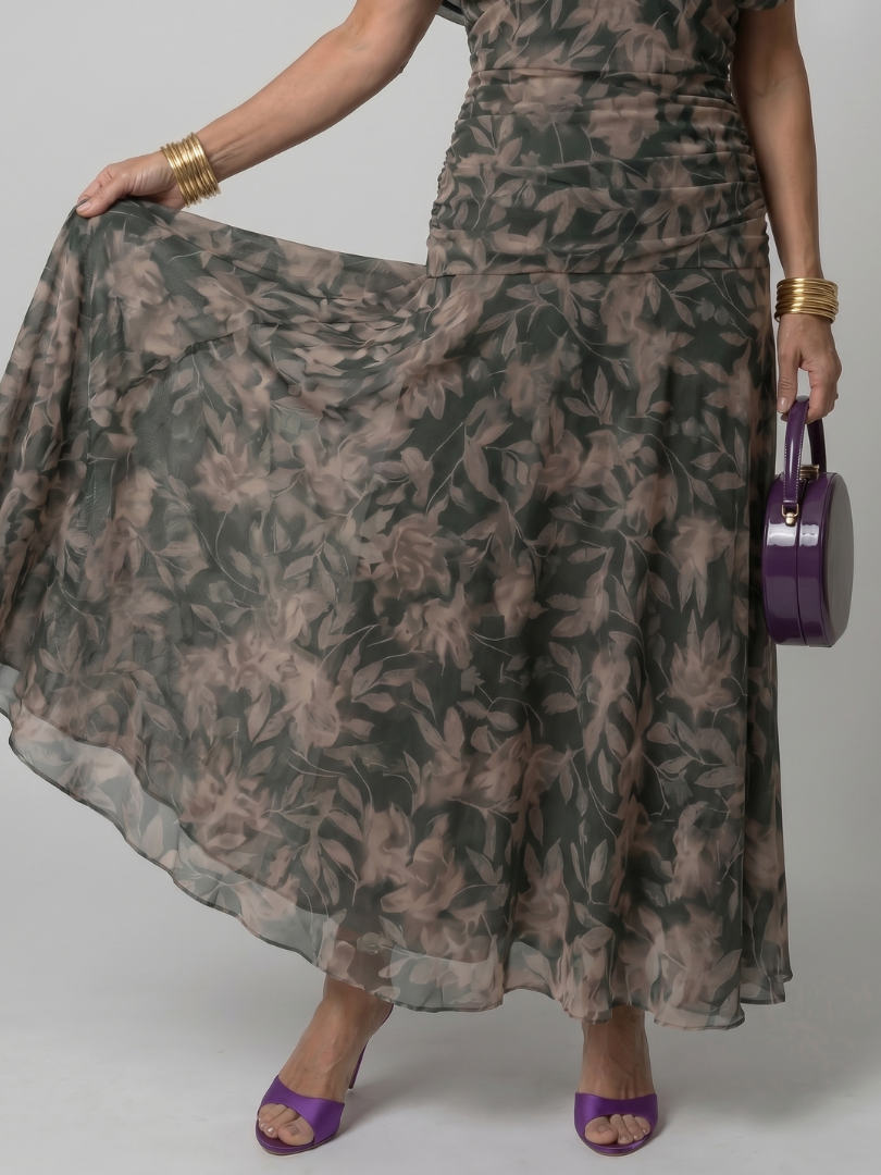 Violet & Grace™ | Off Shoulder Flow Midi Dress