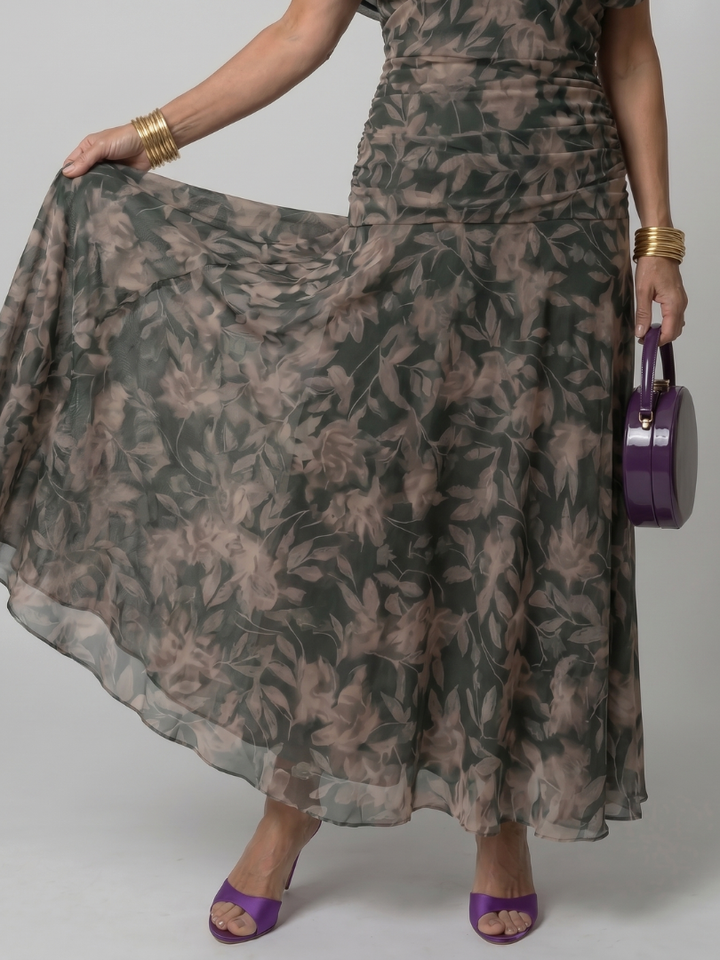 Violet & Grace™ | Off Shoulder Flow Midi Dress