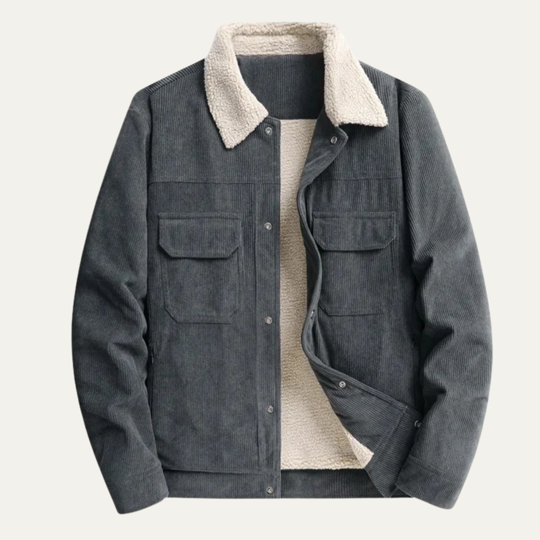 The Desenzano Men’s Sherpa Fleece Lined Warm Corduroy Jacket