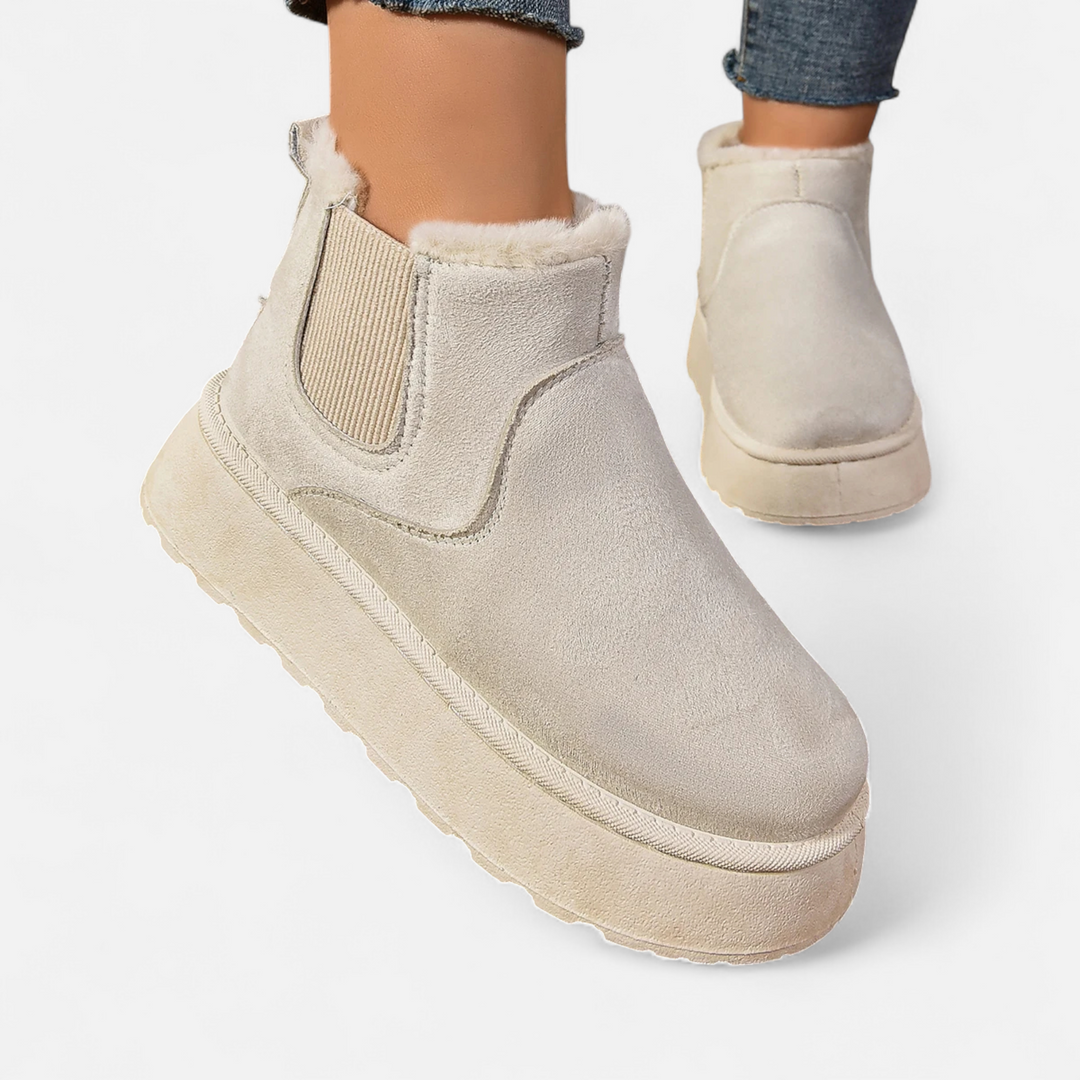 Roselains | Women’s Short Plush Platform Ankle Boots