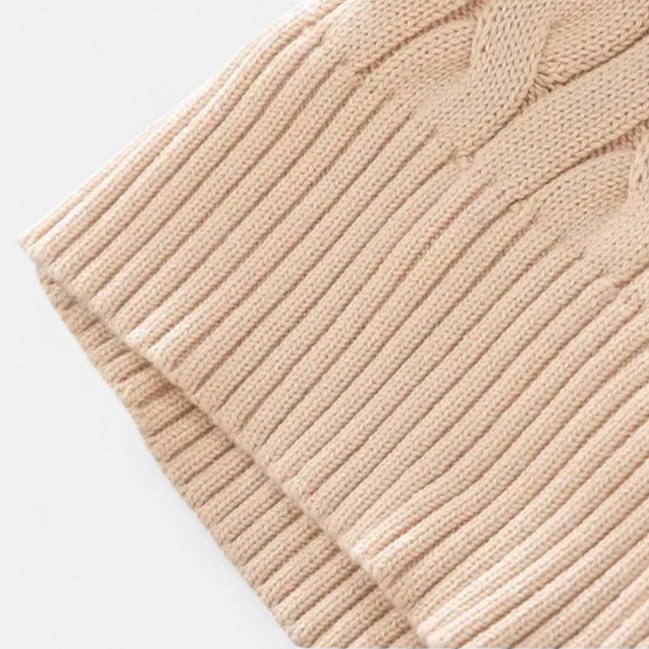 Roselains | Men’s Thick-Knit Turtleneck Zip Sweater