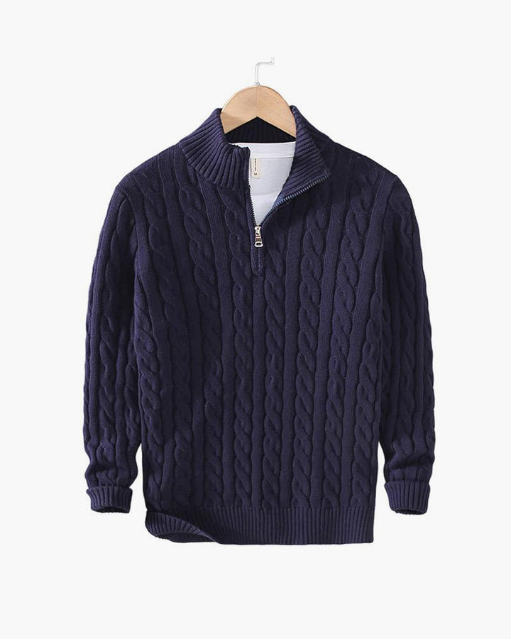 Weston Zipped Cable Sweater