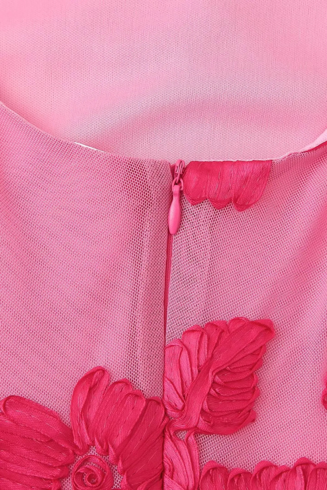 Pink Maxi Dress with Floral Embroidery for Women