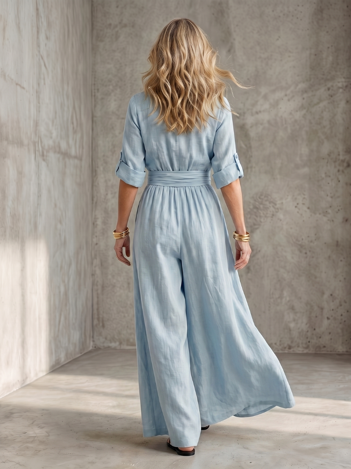Wanda | Cross Front Wide Leg Jumpsuit