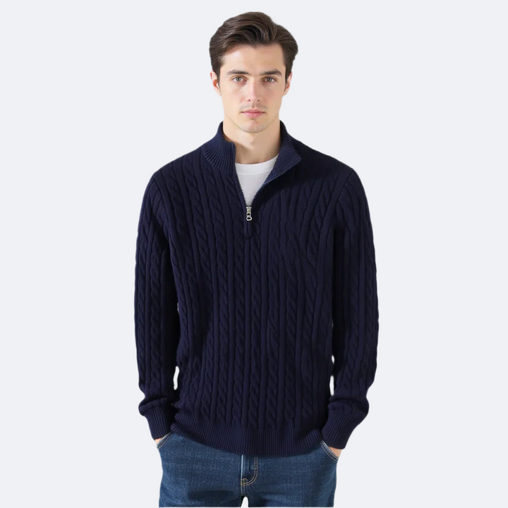 Weston Zipped Cable Sweater