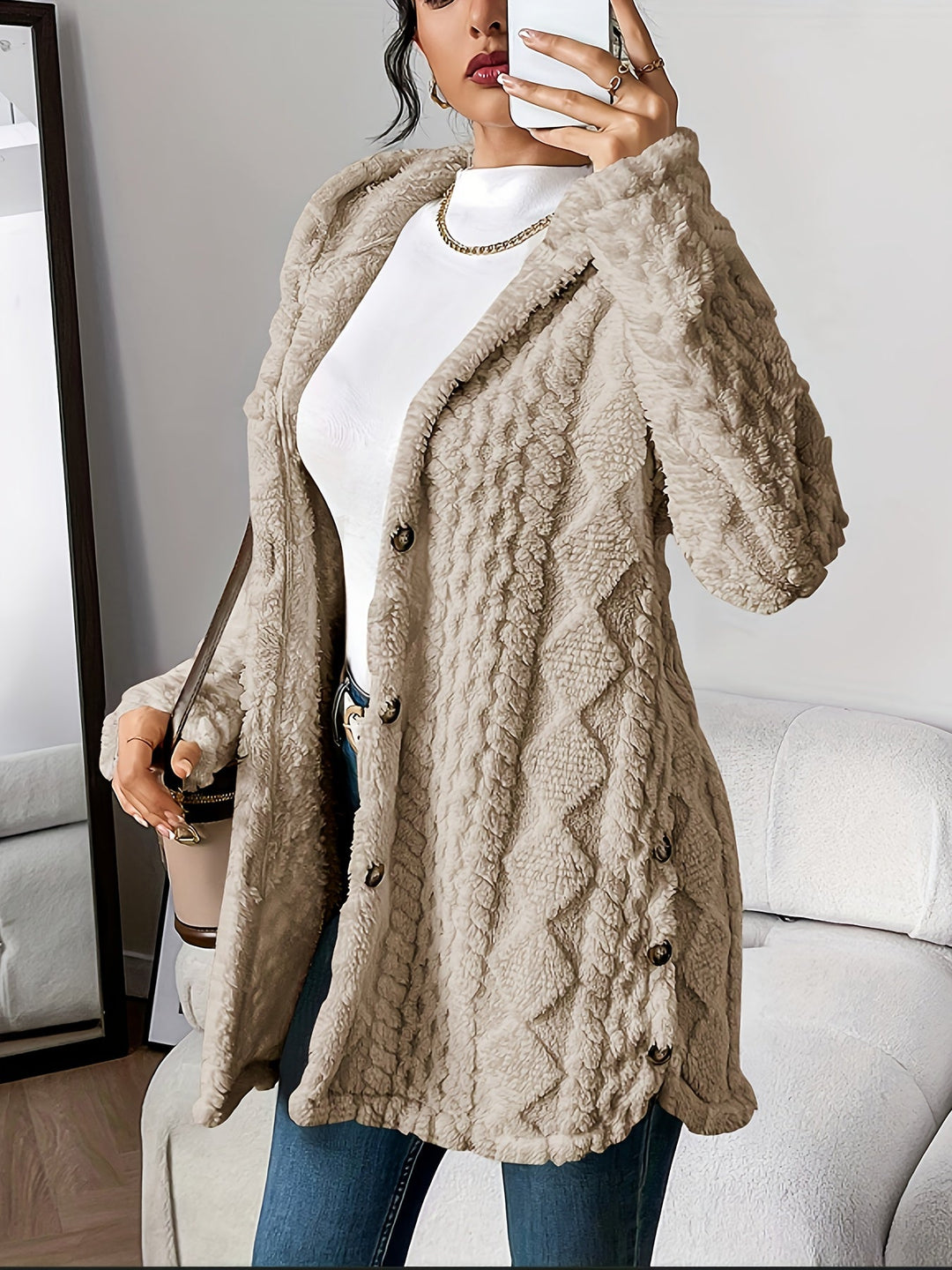 Velora | Soft Plush Hoodie Cardigan