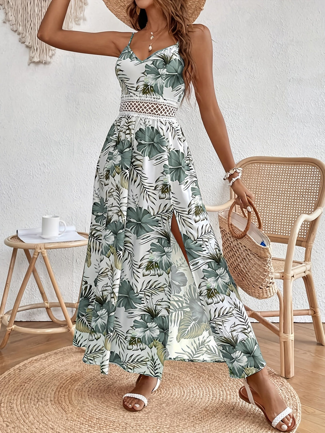 Lily | Floral Split Dress
