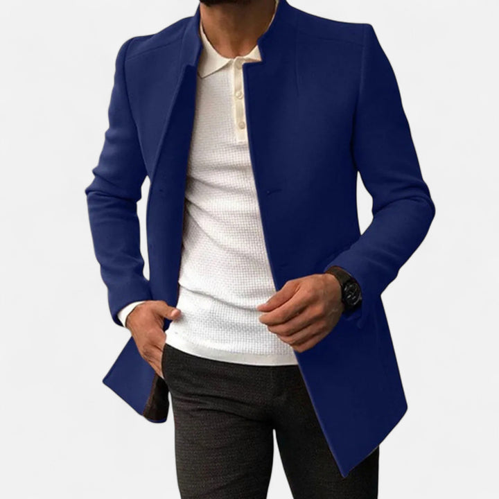 Roselains | Men’s Tailored Coat – Classic Solid Comfort