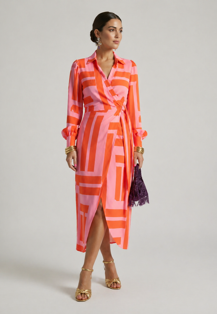 Violet & Grace™| Printed Wrap Dress