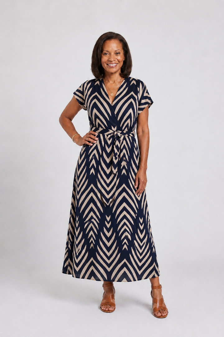 Ora | Airy Fit Patterned Midi Dress