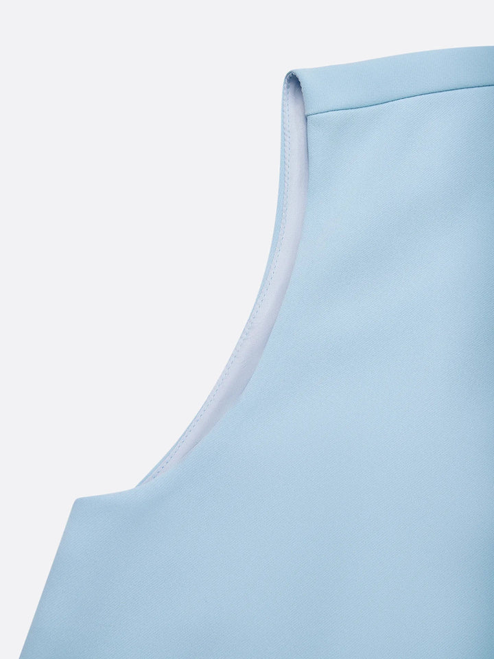 Elegant Midi Dress with Side Draping and Open Neckline