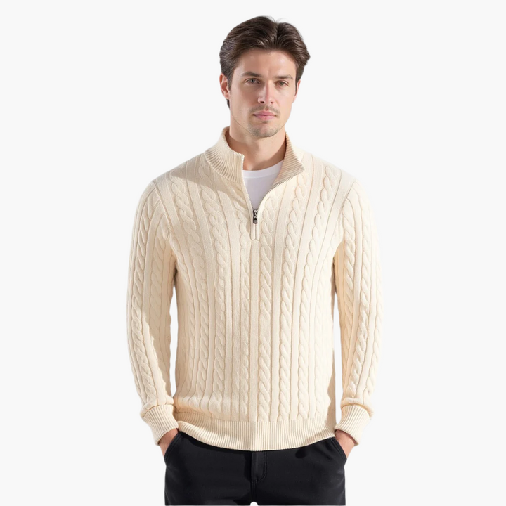 Weston Zipped Cable Sweater