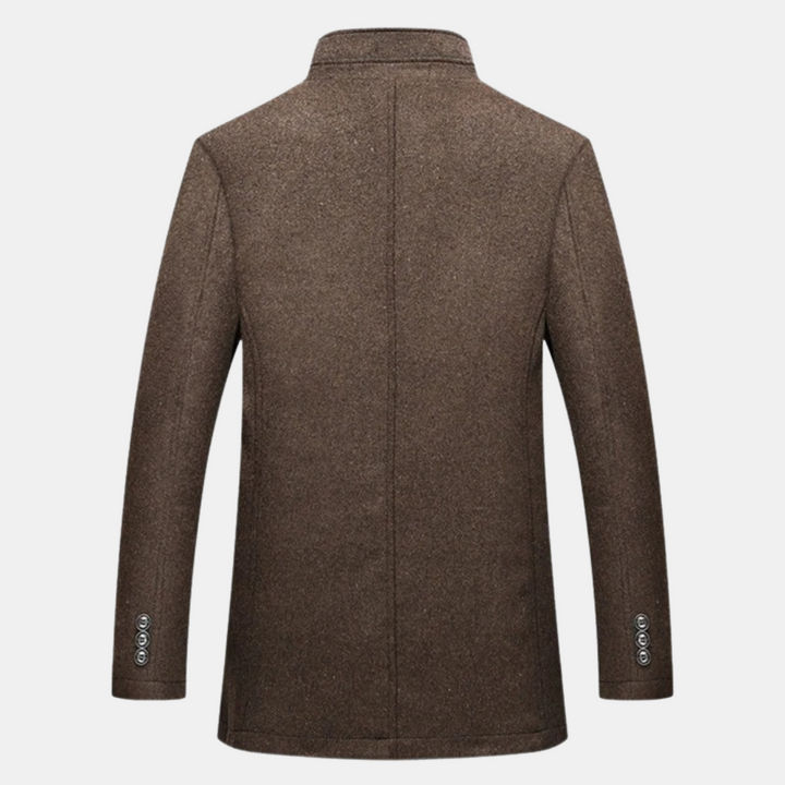 Hampus | Men's Wool Coat with Stand-Up Collar