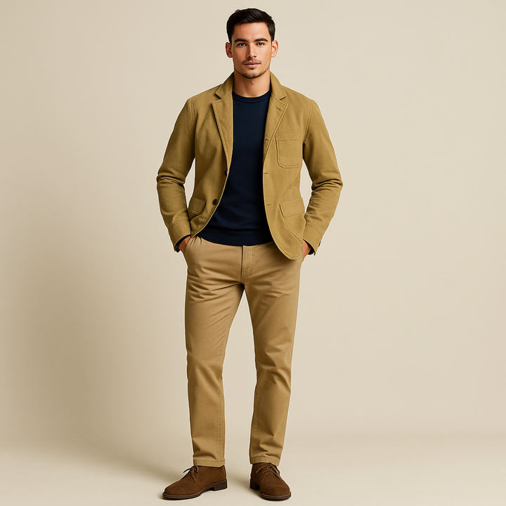 The Reykjavik Men’s Cotton Blazer Style Windbreaker with Pockets
