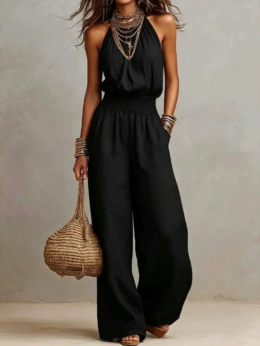 Shawna™ | Elegant Summer Evening Halter Jumpsuit