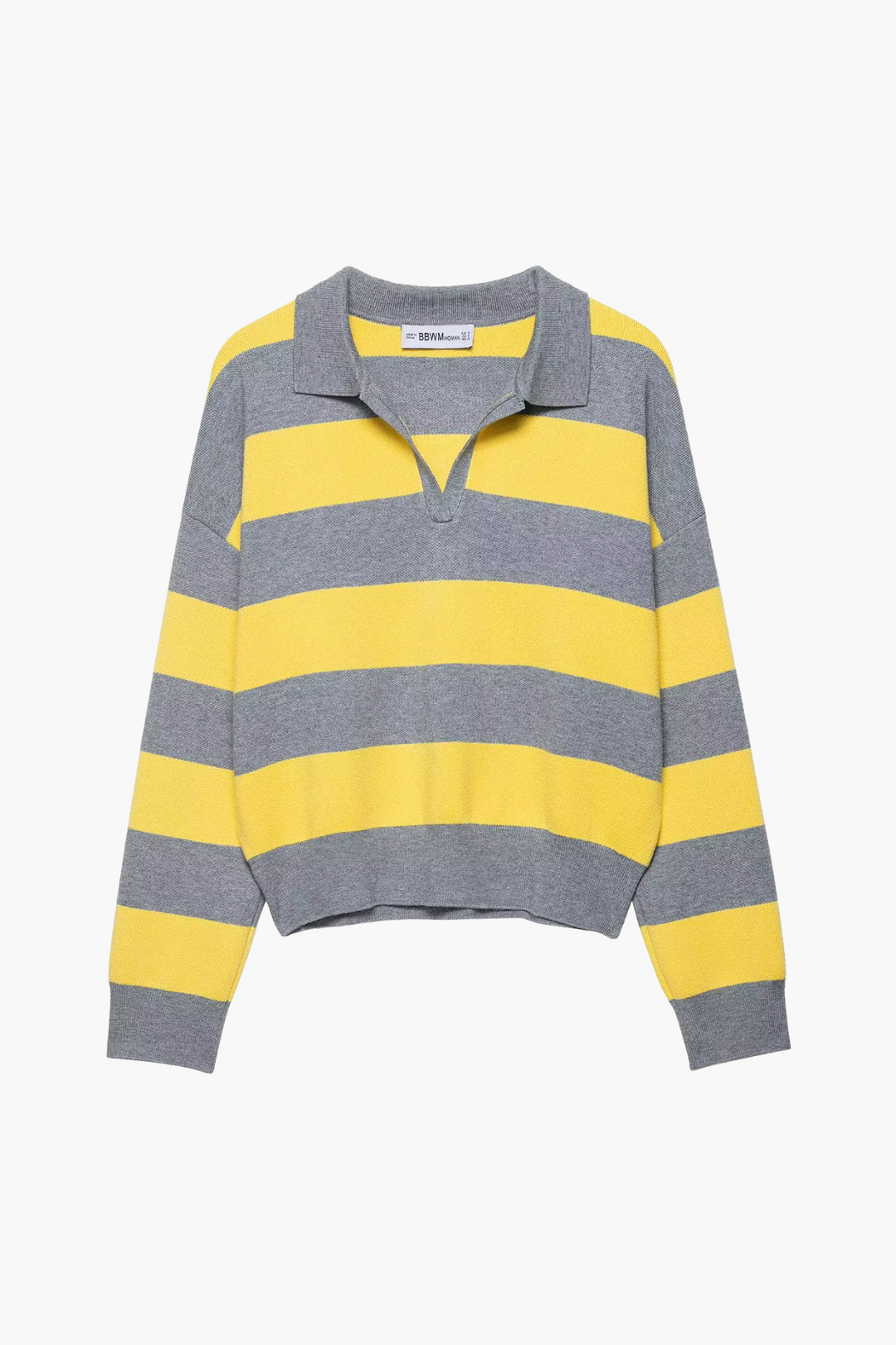 Alexa Stripe Polo Sweater - Yellow Bash