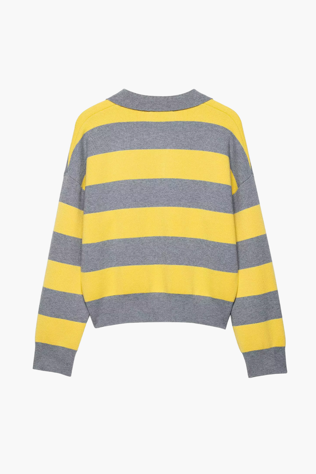Alexa Stripe Polo Sweater - Yellow Bash