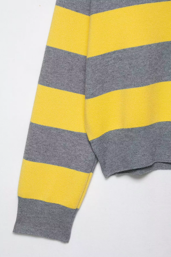 Alexa Stripe Polo Sweater - Yellow Bash