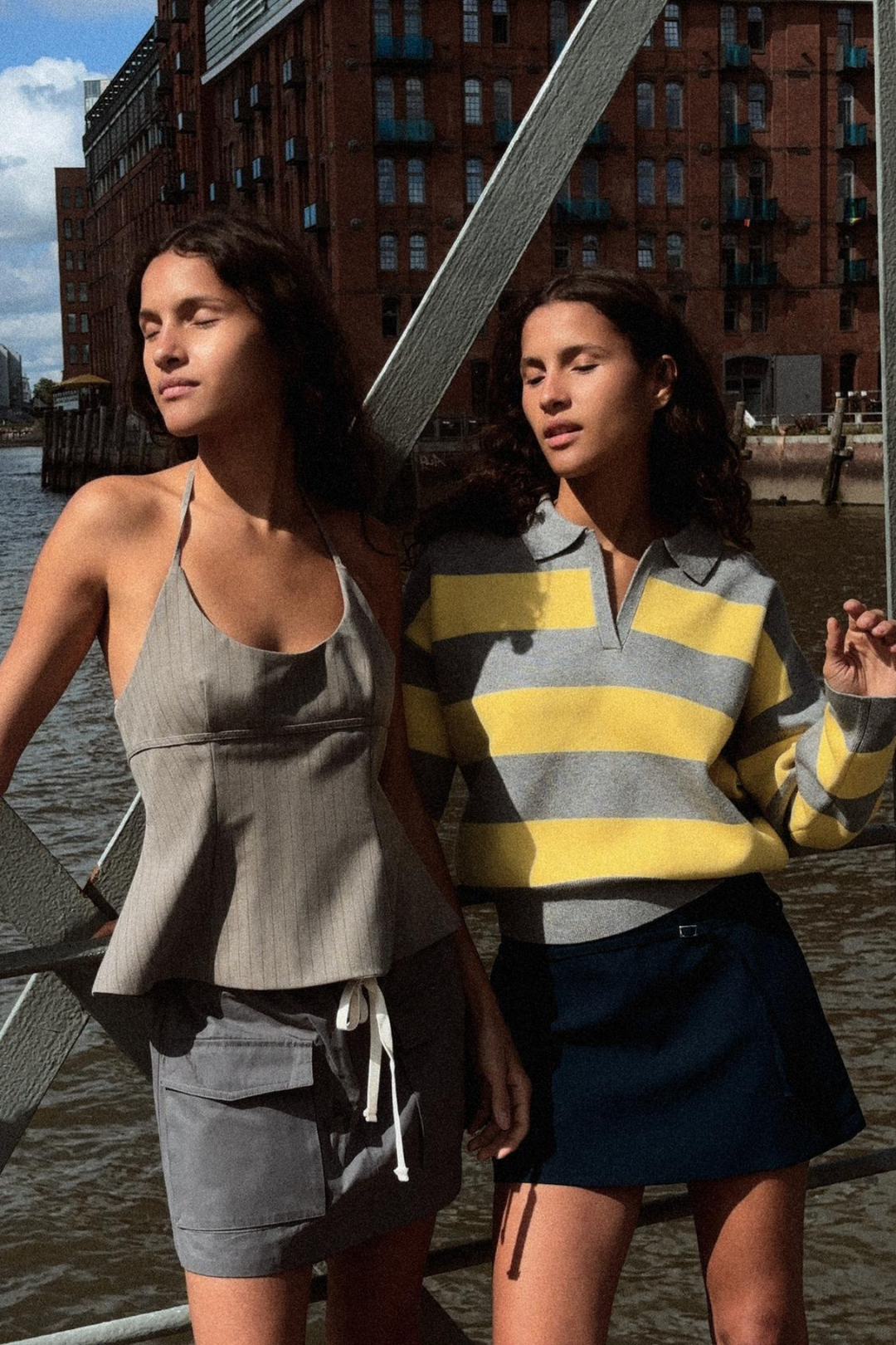 Alexa Stripe Polo Sweater - Yellow Bash
