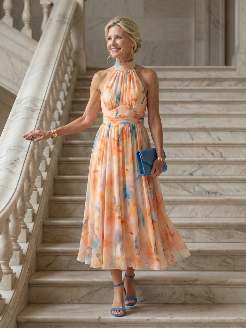 Violet & Grace™ | Soft Halter Midi Dress