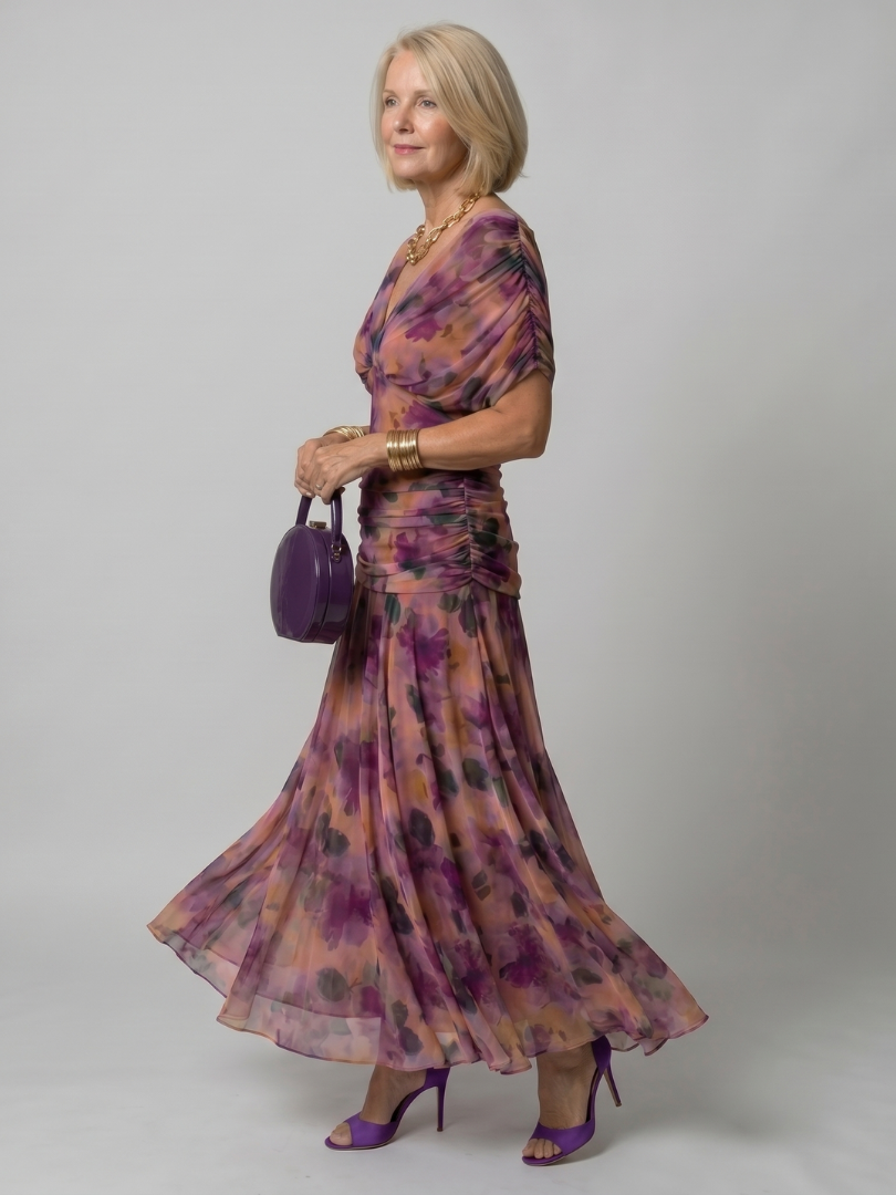 Violet & Grace™ | Off Shoulder Flow Midi Dress