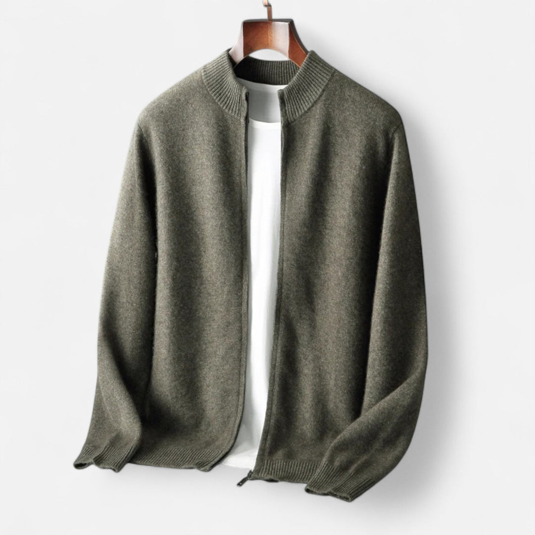 Roselains | Men’s Merino Wool Zip Sweater