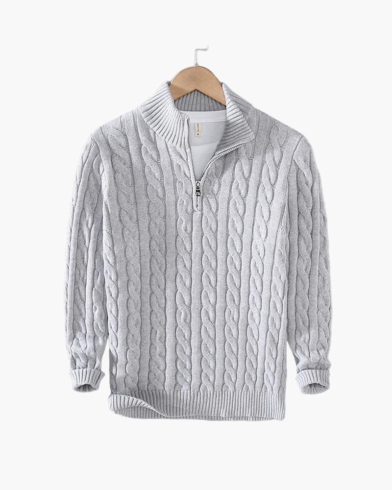Weston Zipped Cable Sweater