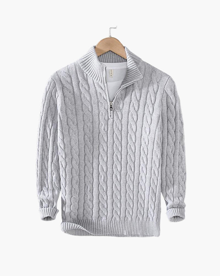 Weston Zipped Cable Sweater