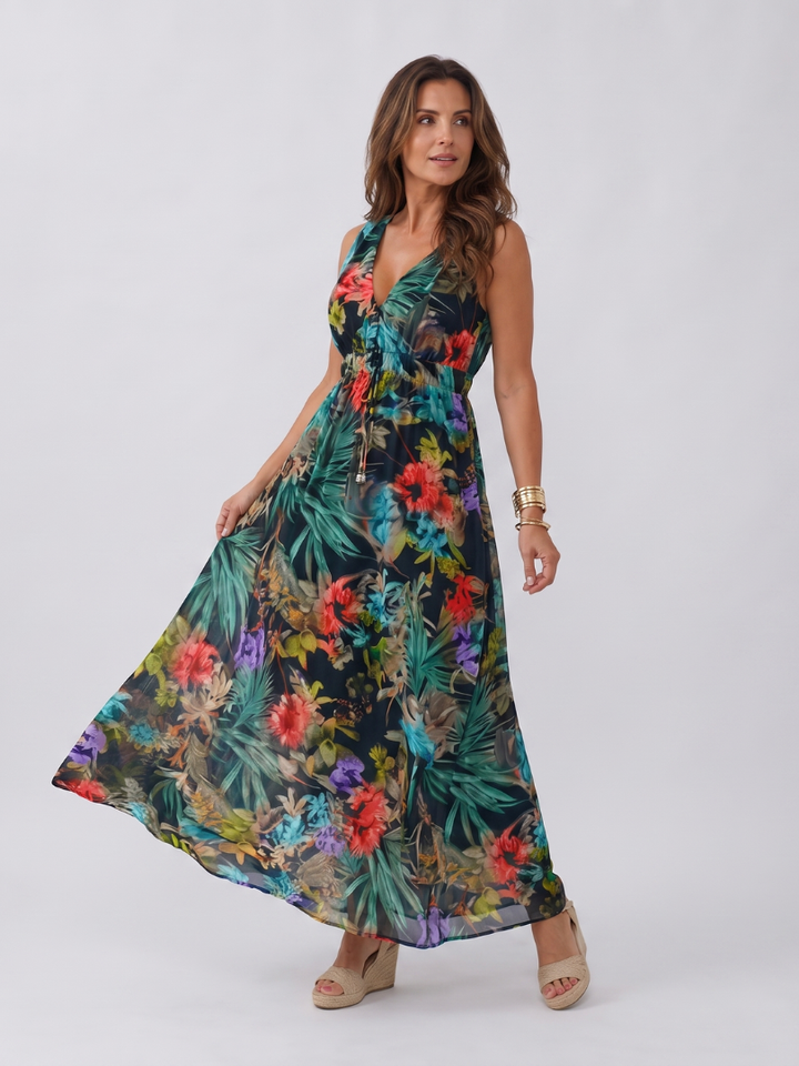 Zake | Sleeveless Empire Waist Midi Dress