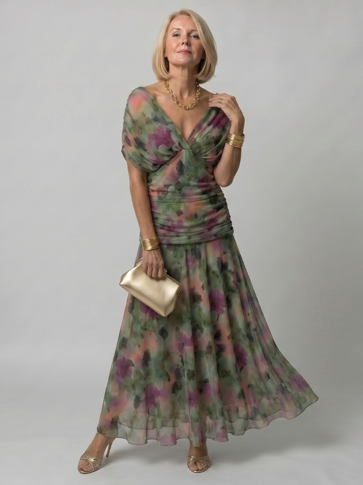 Violet & Grace™ | Off Shoulder Flow Midi Dress
