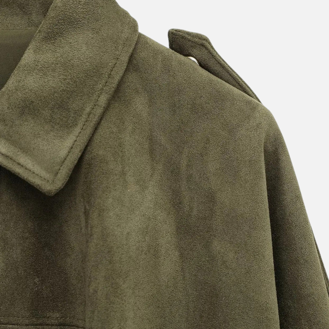 Eliaro Moda | Classic Suede Jacket for Women with Lapel