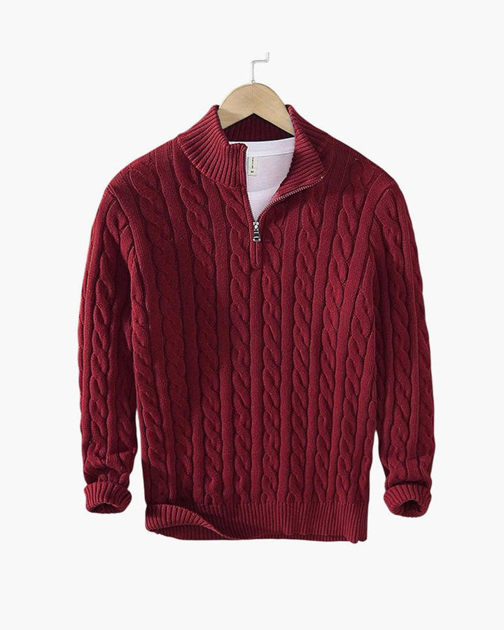 Weston Zipped Cable Sweater