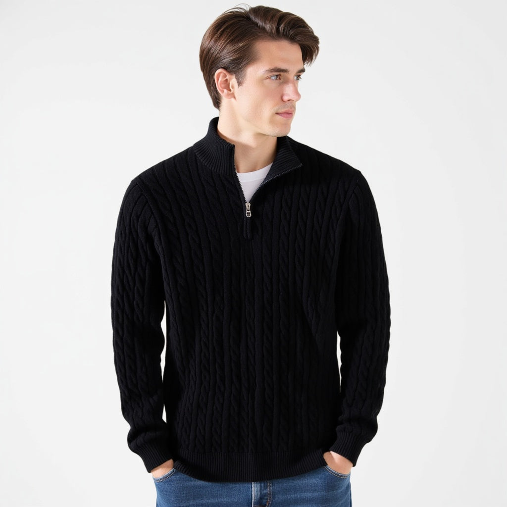 Weston Zipped Cable Sweater