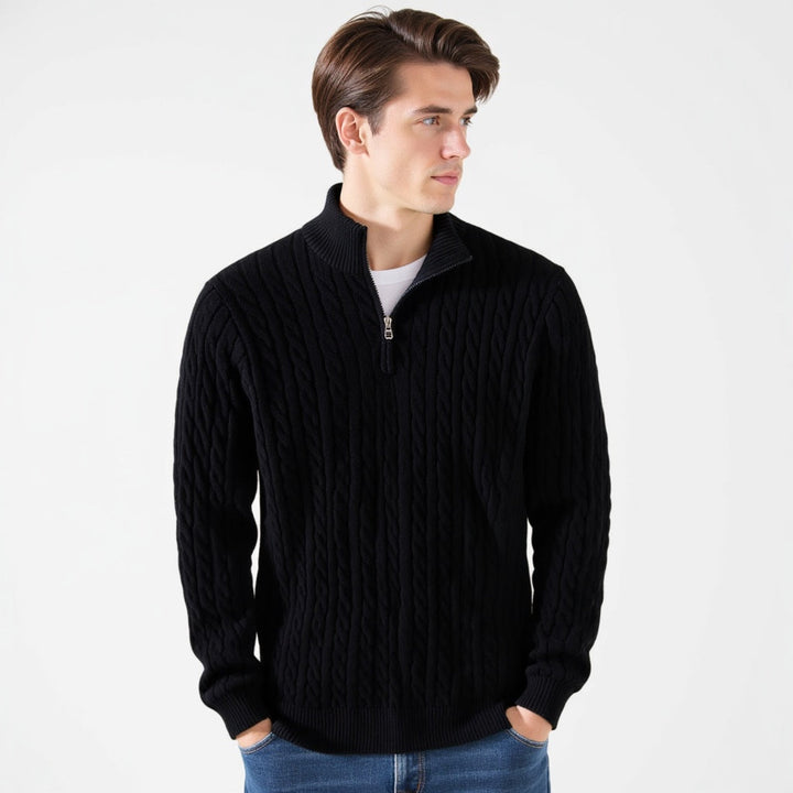 Weston Zipped Cable Sweater