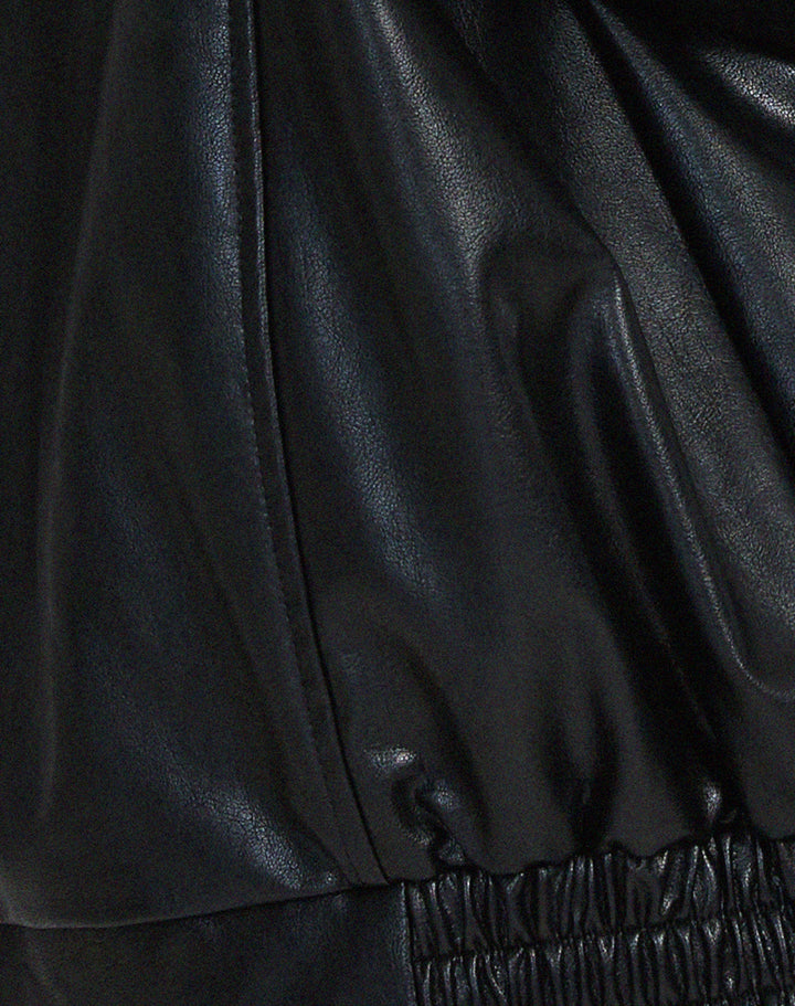 Oversized PU Leather Jacket for Women – Fashionable Look, High-Quality Faux Leather
