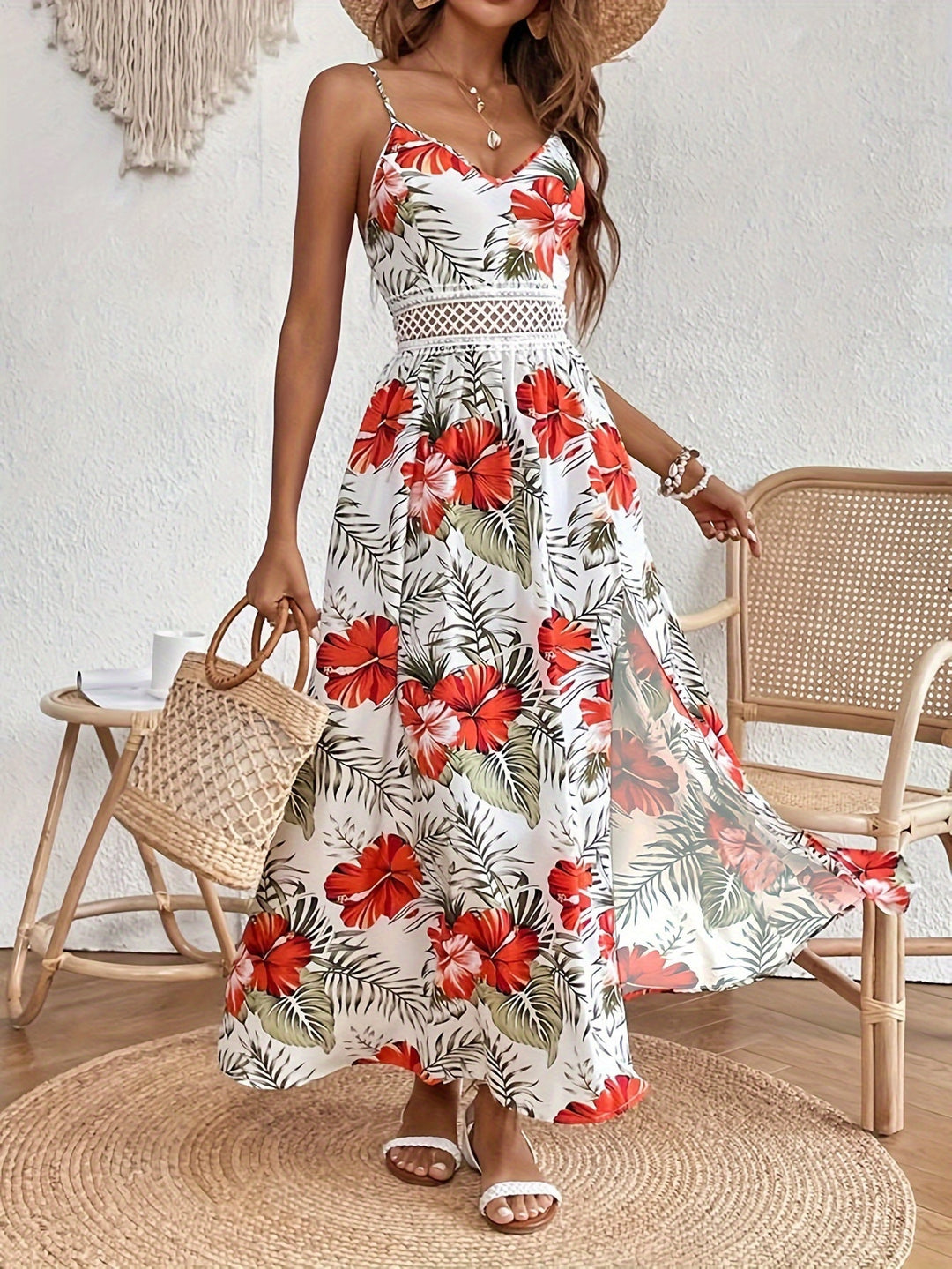 Lily | Floral Split Dress