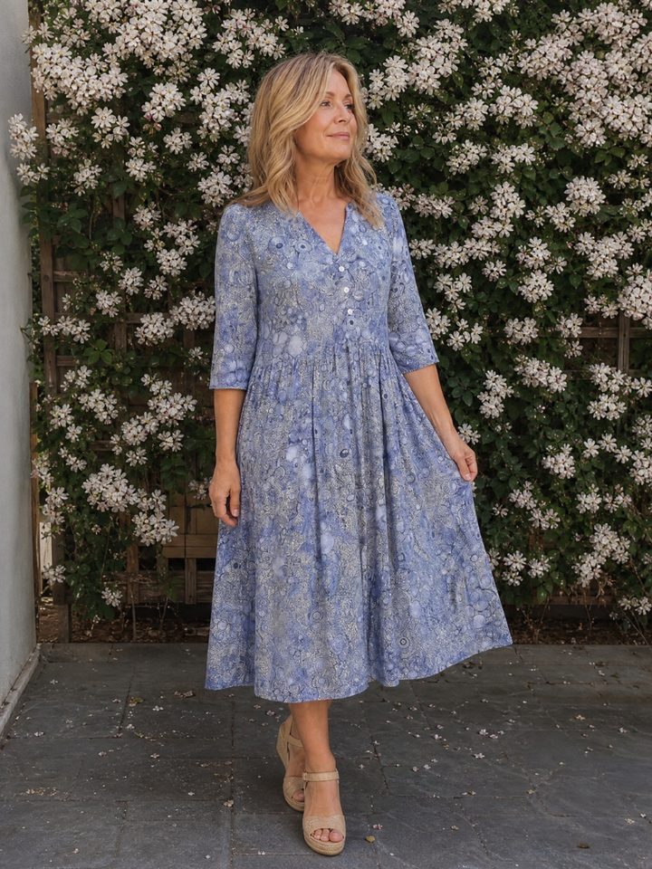 Picao | Vintage Front Three Quarter Sleeve Midi Dress