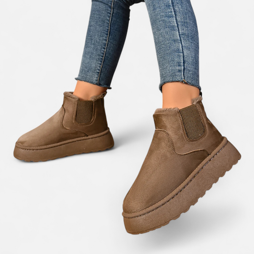 Roselains | Women’s Short Plush Platform Ankle Boots