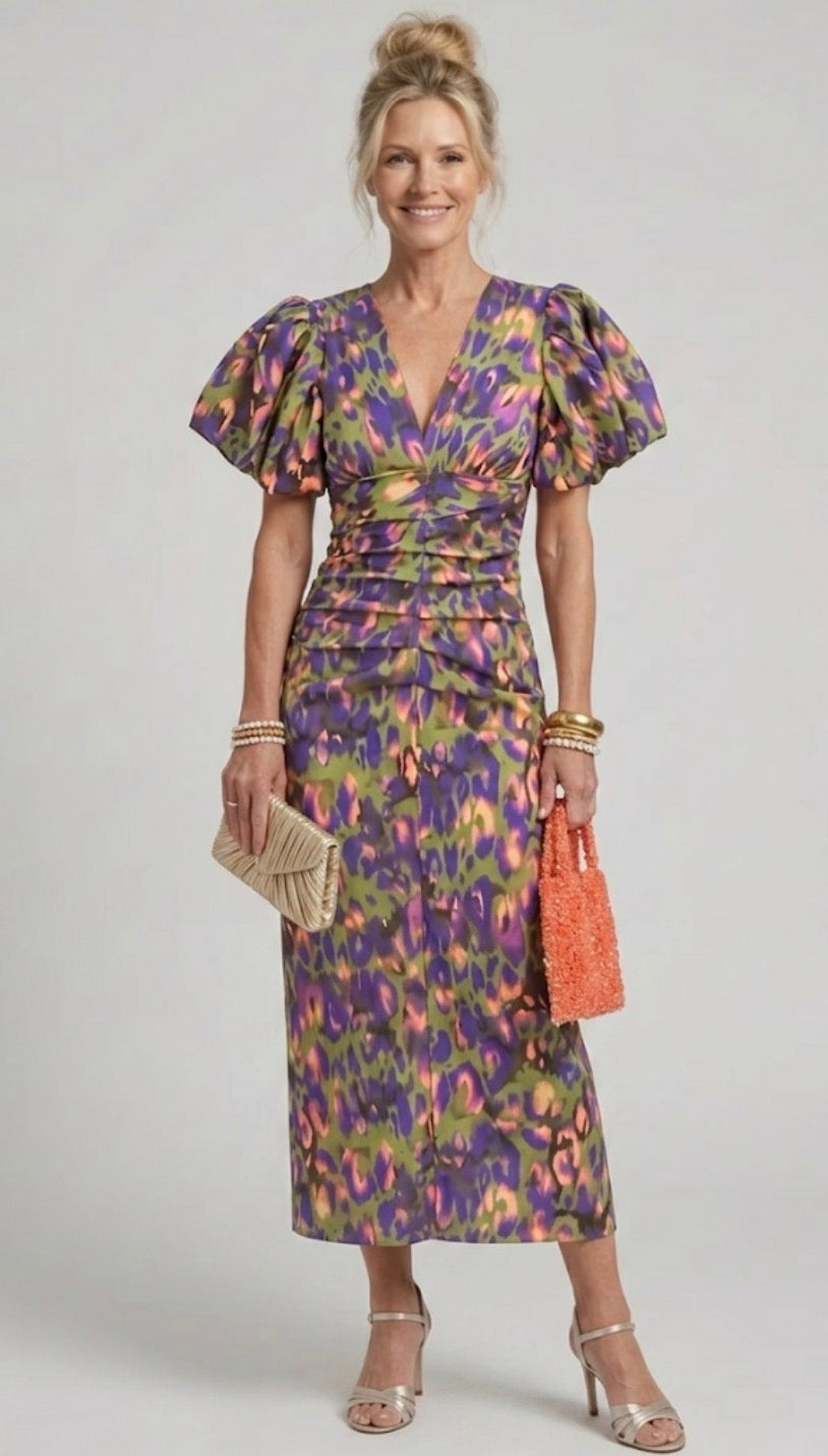 Violet & Grace™ | Vivid Pleated Midi Dress