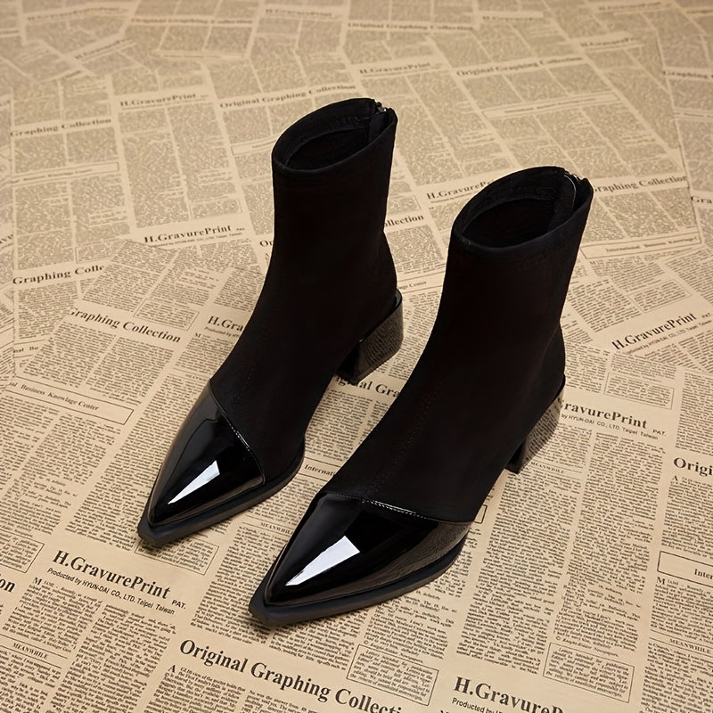 Fryderyka | Retro women's brown ankle boots with a medium heel