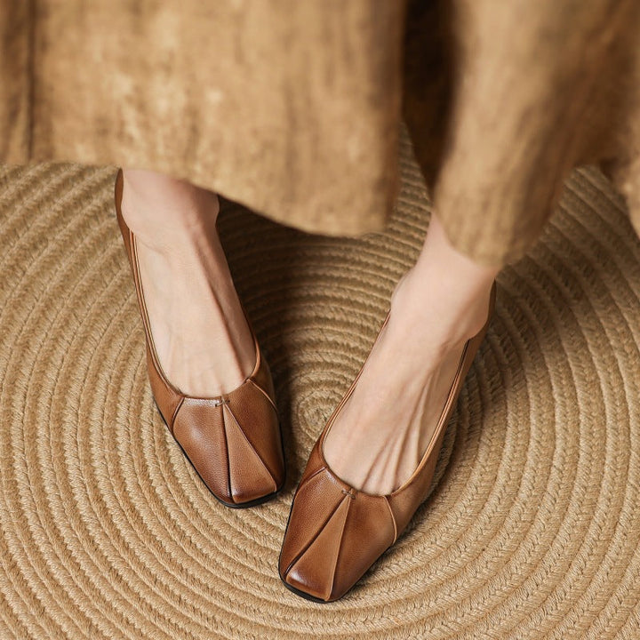 Alouette | Leather Square-Toe Pumps