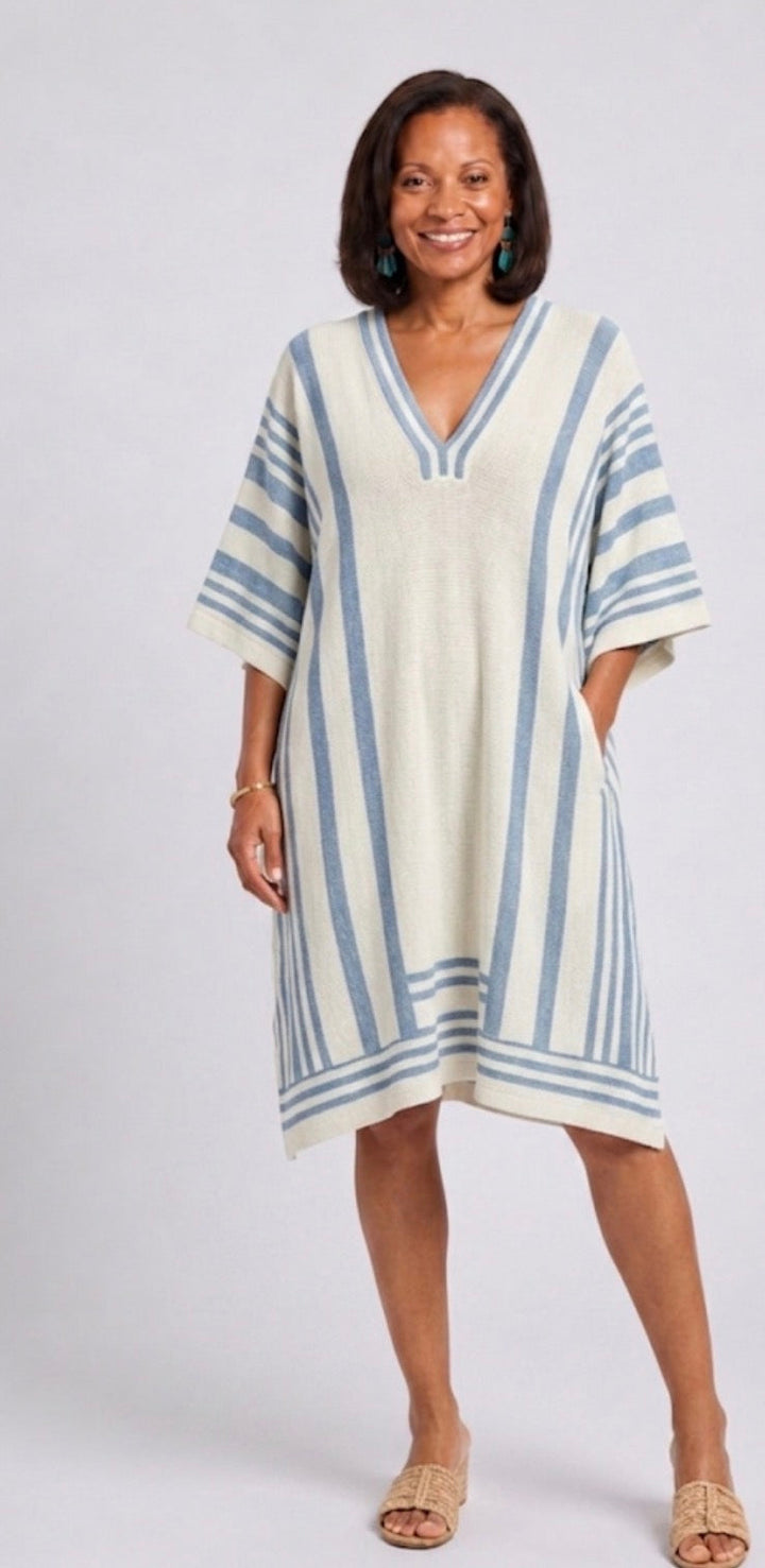 Serenella | V Neck Wide Sleeve Knee Length Dress
