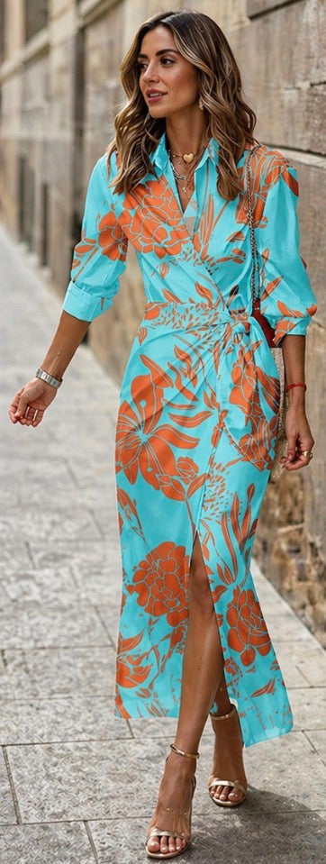 Violet & Grace™| Printed Wrap Dress