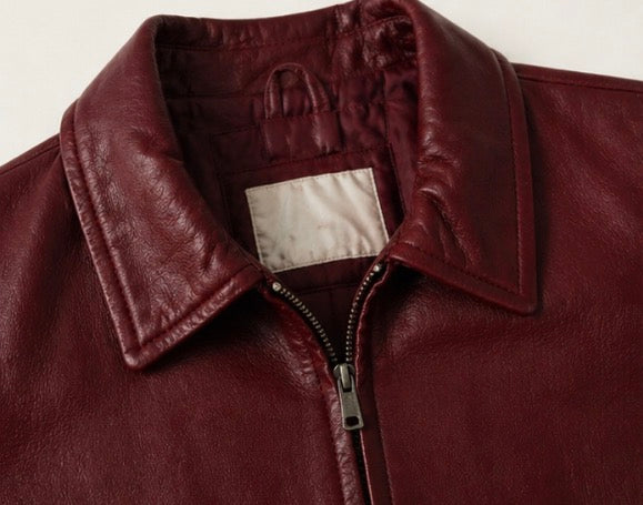 Slim Fit Red Leather Jacket