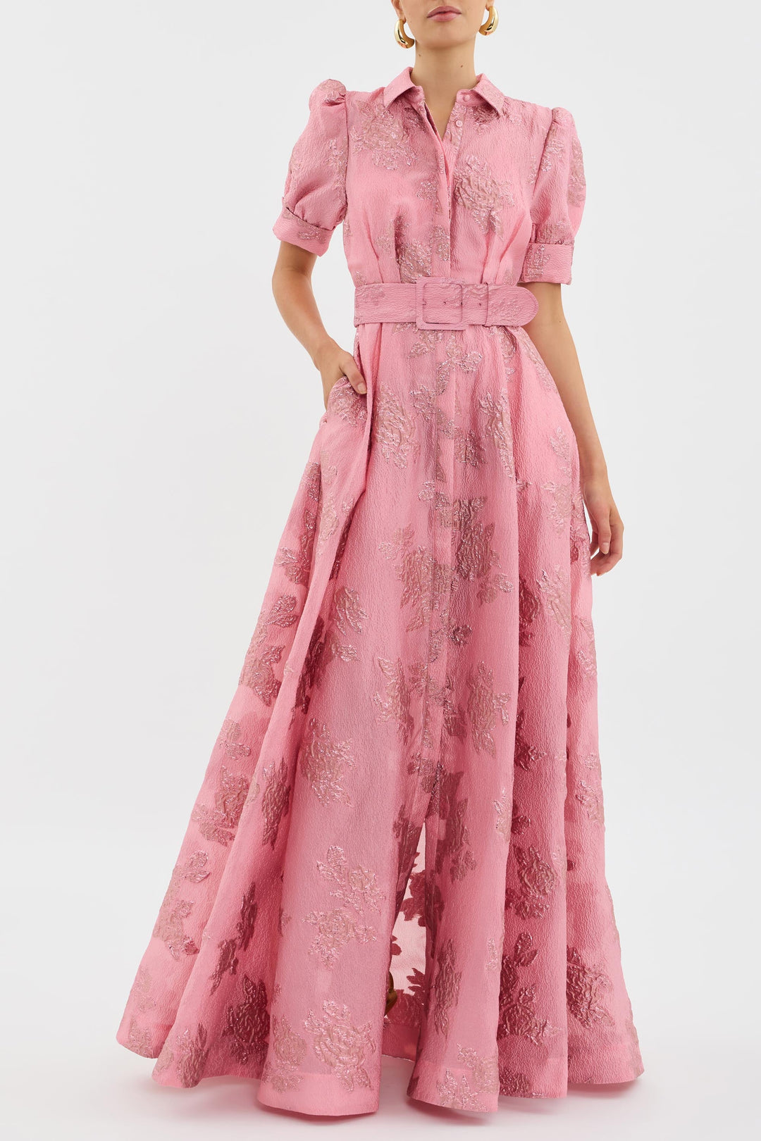 Floral Fit and Flare Dress with Puff Sleeves
