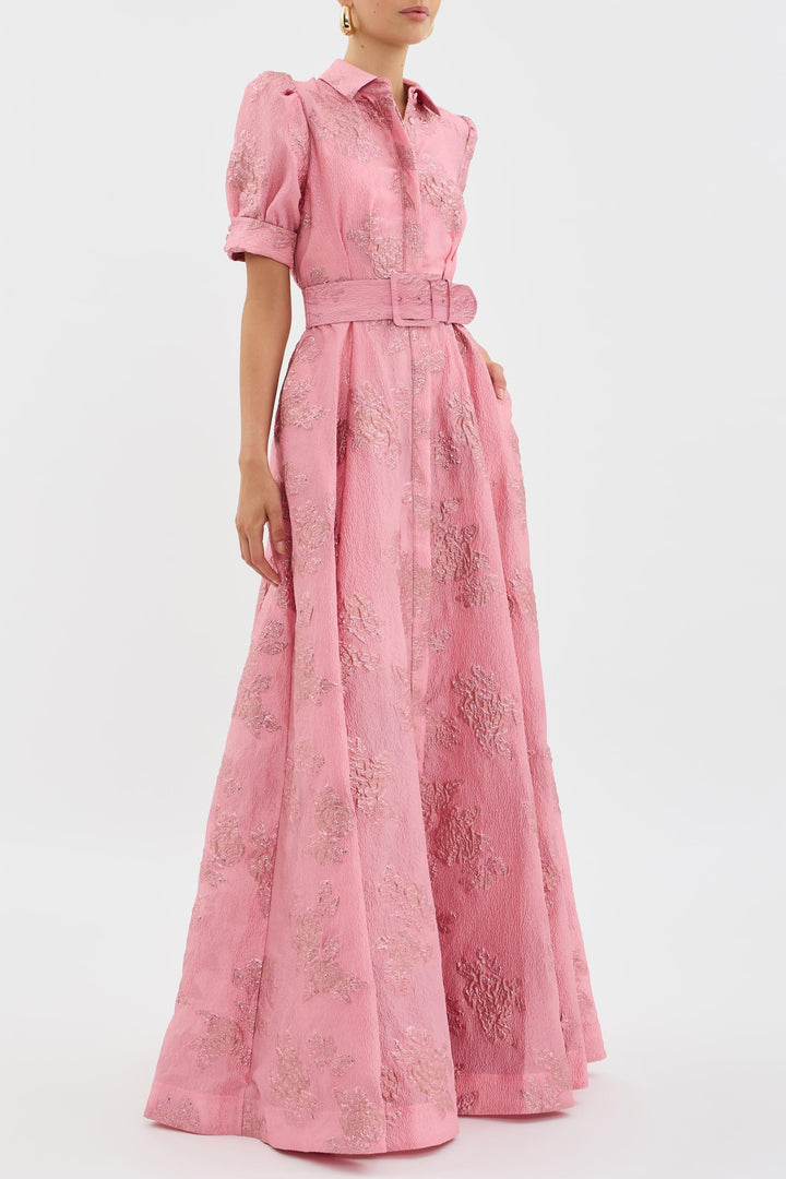 Floral Fit and Flare Dress with Puff Sleeves