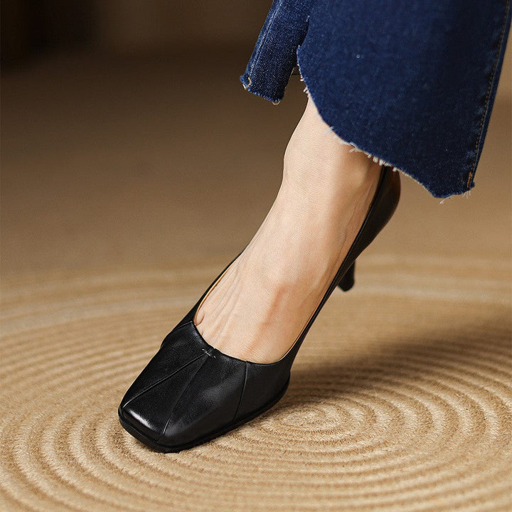 Alouette | Leather Square-Toe Pumps